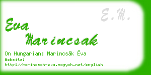 eva marincsak business card